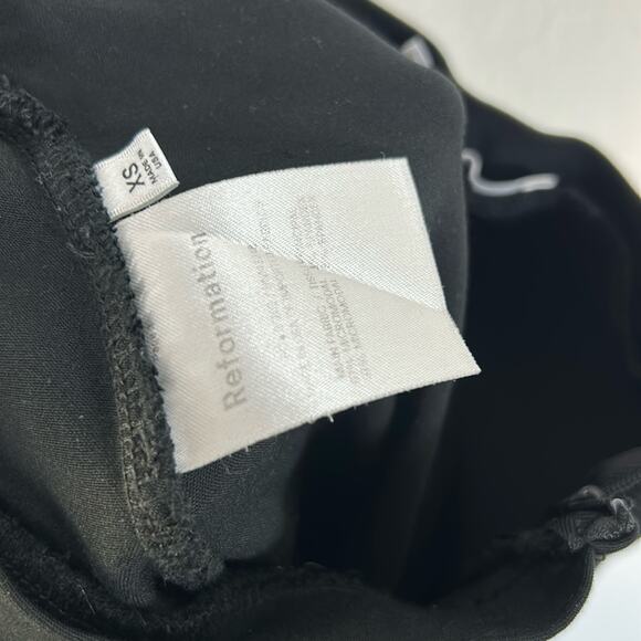 Reformation Graham High Rise Skinny Ankle Zip Ponte Knit Pants: Black size XS - Picture 7 of 9